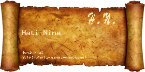 Hati Nina névjegykártya